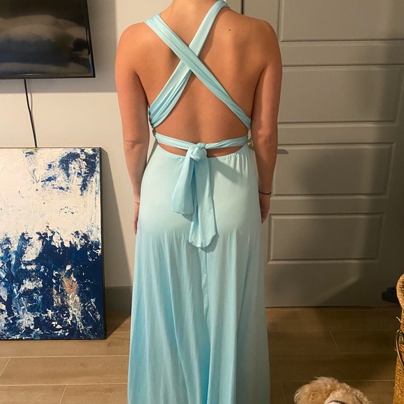 dress white and blue Organic Cotton Long Sleeve Maxi Dress - Black main image 0